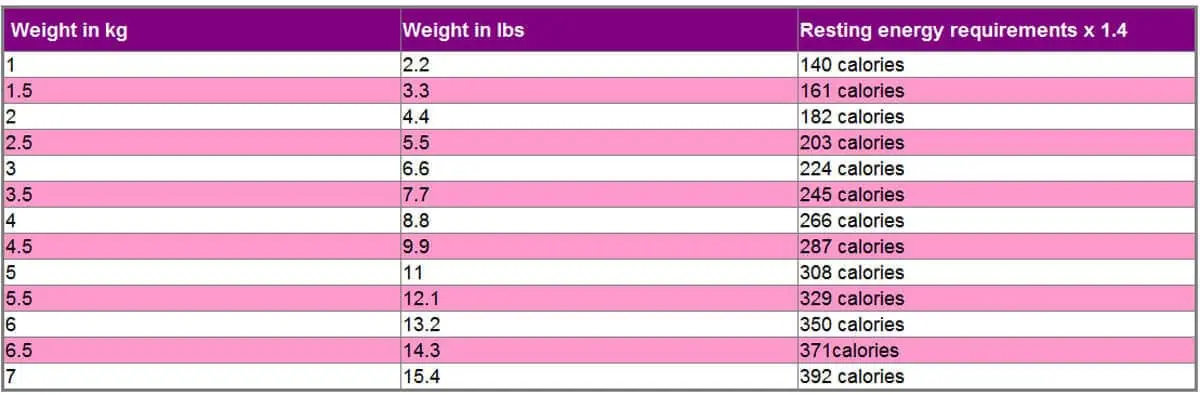 Calorie requirements of an intact adult cat