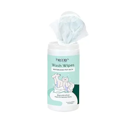 Hepper Pet Wash Wipes - Lingettes nettoyantes douces pour animaux...