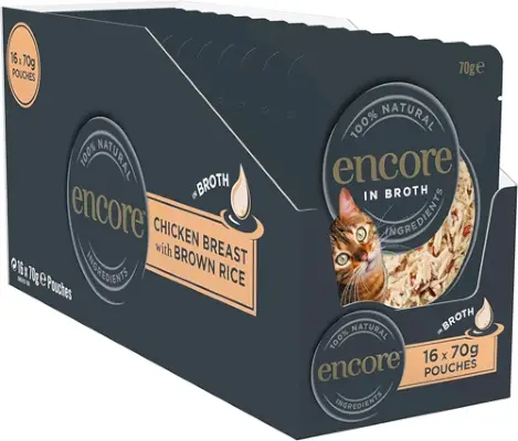 Poitrine de poulet Encore avec riz brun dans un sachet de bouillon