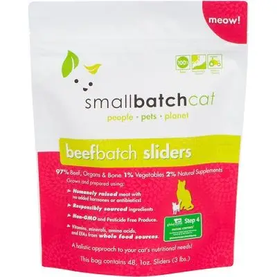 Smallbatch Pets Beefbatch Sliders Сурова замразена храна