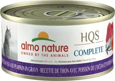 Almo Nature HQS Recette complète de thon avec poisson de mer et citrouille en sauce nourriture humide pour chats