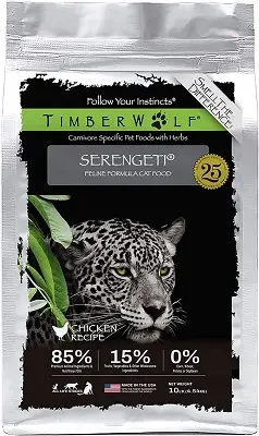 Receta de pollo Timberwolf Serengeti, comida para gatos