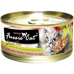 Fussie Cat Premium tuna s formulo kozic v konzervirani mačji hrani z aspikom