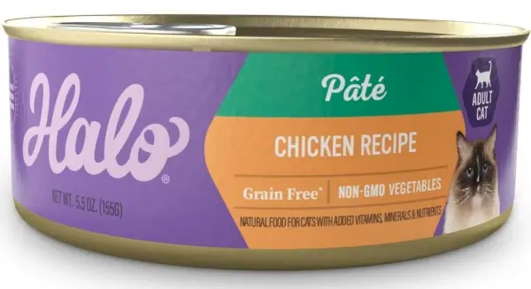 HALO Pâté de Poulet Nourriture en Conserve pour Chat d'Intérieur