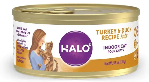 Halo Peru e Pato Comida enlatada para gatos internos