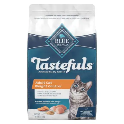 Blue Buffalo Tastefuls Weight Control Natürliches Trockenfutter für ausgewachsene Katzen