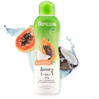 TropiClean Luxury 2 i 1 Papaya & Coconut Pet Shampoo og Conditioner