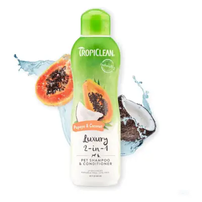 TropiClean 2-i-1 Papaya & Coconut Dog Shampoo og Conditioner