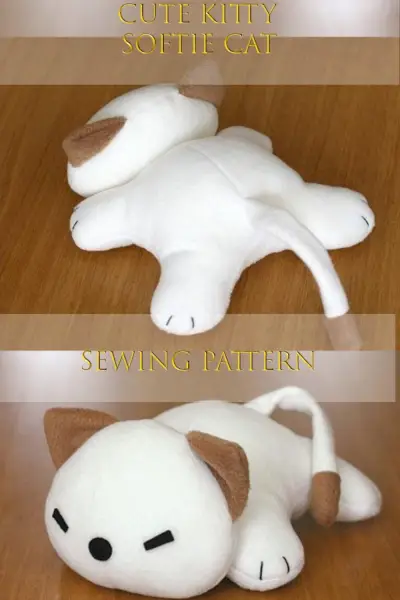 DIY CUTE KITTY SOFTIE CAT PATRÓ DE COSTURA