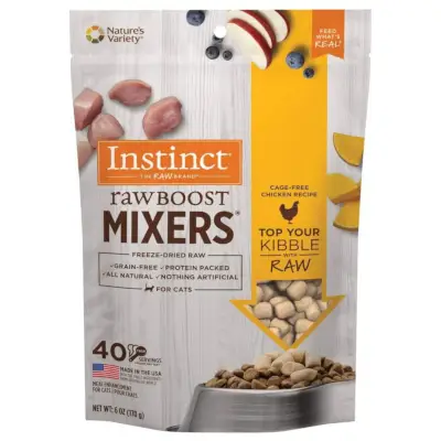 Topper de comida de gato liofilizada com frango Instinct Raw Boost