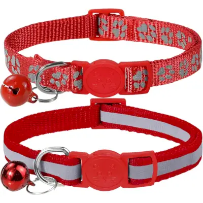 Taglory Collar reflectante para gatos con cascabeles