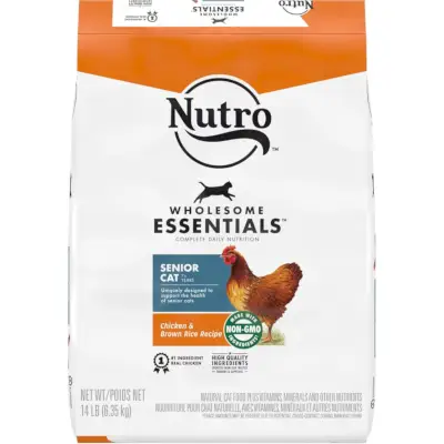 Nutro Wholesome Essentials 닭고기 및 현미 레시피 시니어 건식 고양이 사료