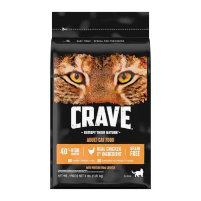 CRAVE מזון יבש לחתולים ללא דגנים עשיר בחלבון