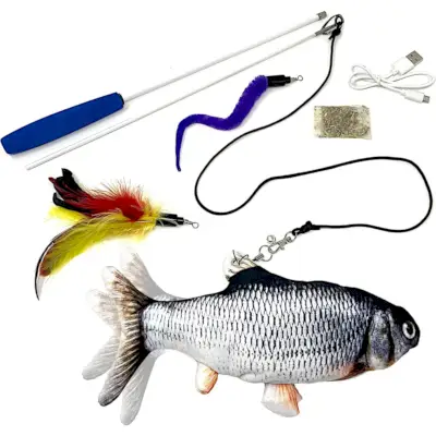 Pet Fit for Life Robótico Floppy Fish & Wand Cat Toy