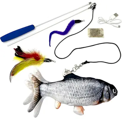 Pet Fit for Life Robótico Floppy Fish & Wand Cat Toy