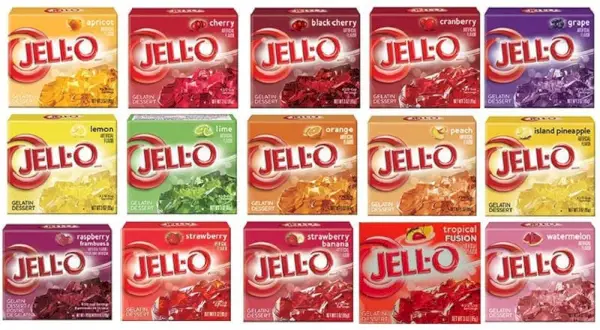 Jell-O Jelatin'in farklı tatları