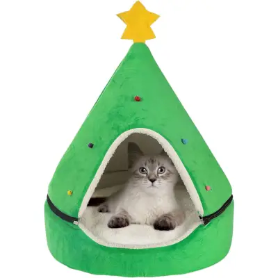 laamei Cat Bed Árvore de Natal Tenda Casa