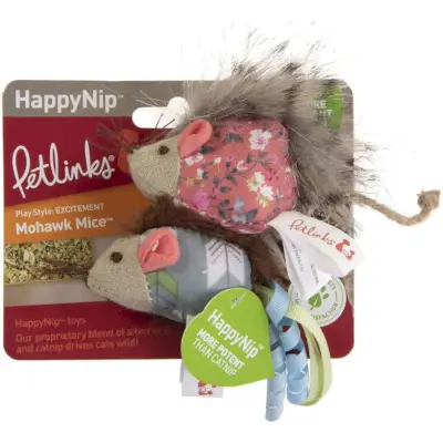 Petlinks (2 darab) HappyNip Mohawk egér macskajátékok