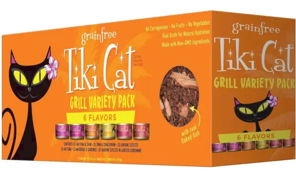 Pacote de variedades Tiki Cat Grill comida de gato enlatada sem grãos