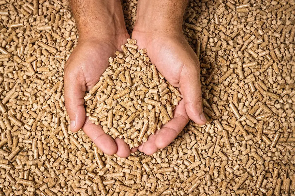 Wood cat litter pellets