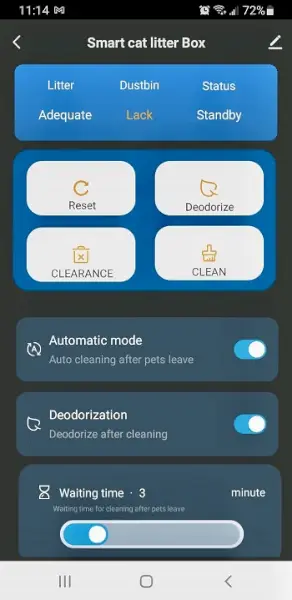 Screenshot der App-Oberfläche von cleanpethome