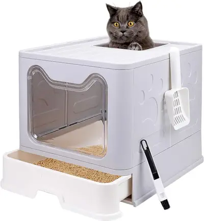 Caja de arena para gatos genética con tapa