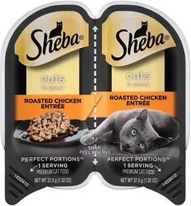 Sheba Perfect Portions getreidefreie gebratene Hähnchenstücke in Soße als Hauptgericht für Katzen