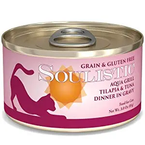 Soulistic Aqua Grill Jantar de tilápia e atum em comida úmida para gatos com molho