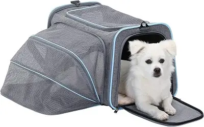 Transportín para gatos expandible de lados blandos aprobado por la aerolínea Petsfit