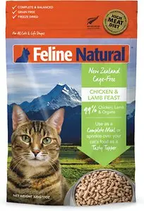 Feline Natural Chicken & Lamb Feast Nourriture lyophilisée sans céréales pour chats