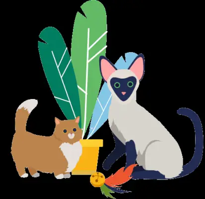 ilustração de dois gatos brincando