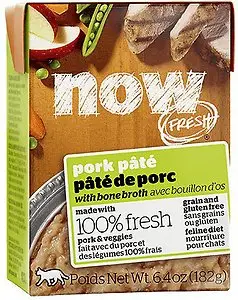 Comida húmeda para gatos con paté de cerdo sin cereales Now Fresh