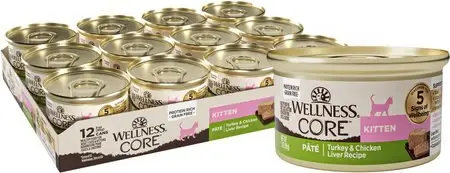 Wellness CORE Aliments enllaunats per gatets de gall dindi i fetge de pollastre sense cereals naturals