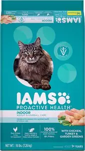 Iams ProActive Health Indoor Weight & Hairball Care Sausās kaķu barības apskats