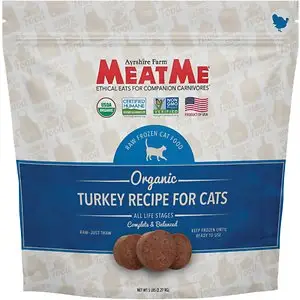 MeatMe Receta de pavo orgánico Comida congelada para gatos